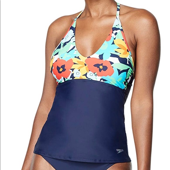 Speedo Women's Swimsuit Top Tankini V-Neck Halter. Sz. Sm. - Picture 6 of 8